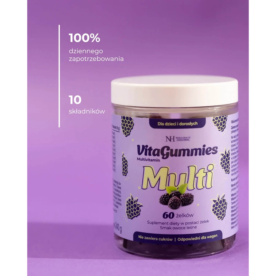 Noble Health VitaGummies Multivitaminas, sabor frutas del bosque, 60 unidades