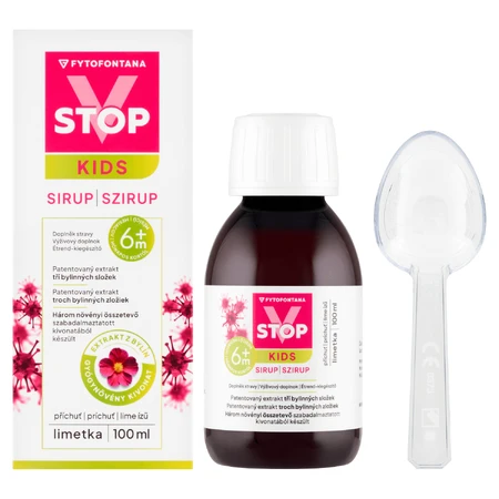 Fytofontana V-Stop Kids 6m+, sirop pour enfants de plus de 6 mois, goût citron vert, 100 ml