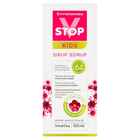 Fytofontana V-Stop Kids 6m+, sirop pour enfants de plus de 6 mois, goût citron vert, 100 ml