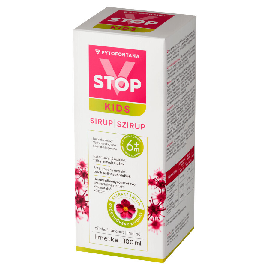 Fytofontana V-Stop Kids 6m+, syrup for children over 6 months of age, lime flavor, 100 ml