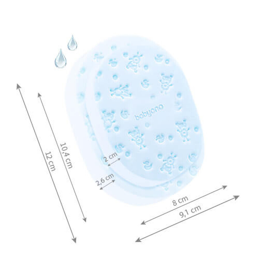 BabyOno esponja de baño para bebés y niños, azul, 1 unidad