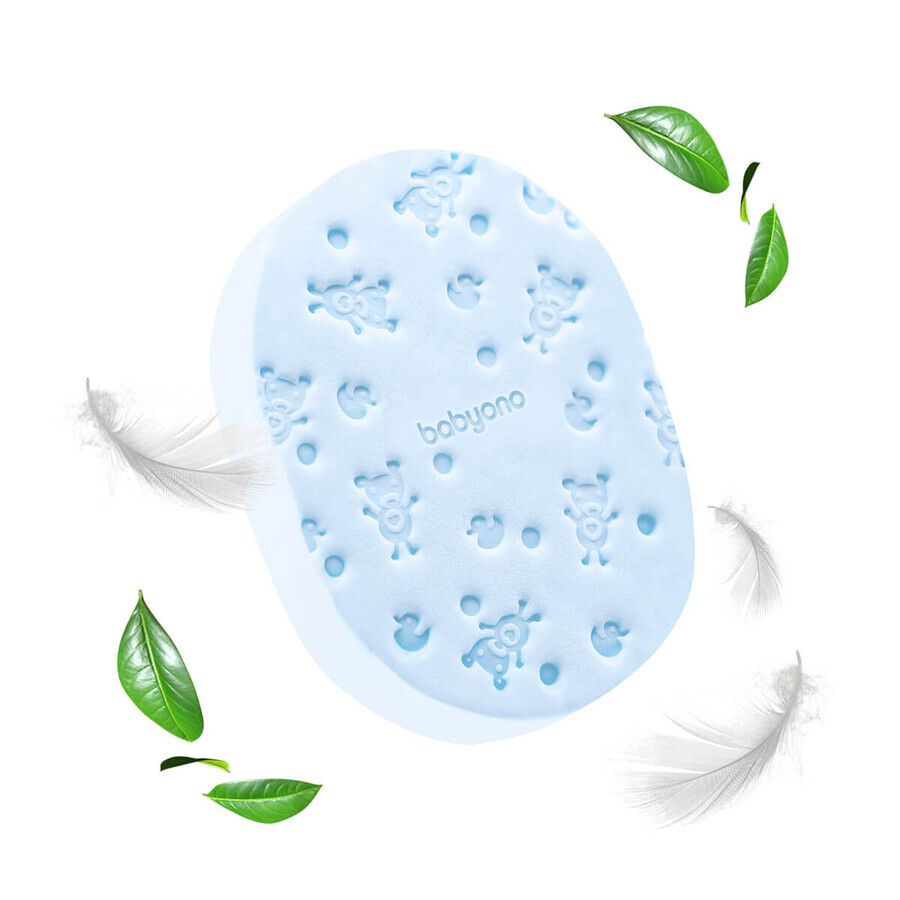 BabyOno esponja de baño para bebés y niños, azul, 1 unidad