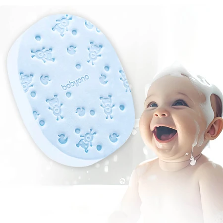 BabyOno bath sponge for babies and children, blue, 1 piece