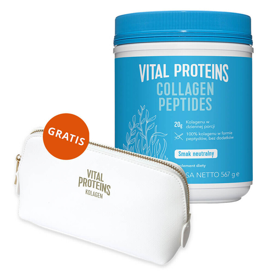 Vital Proteins Péptidos de Colágeno, sabor neutro, 567 g + neceser de regalo