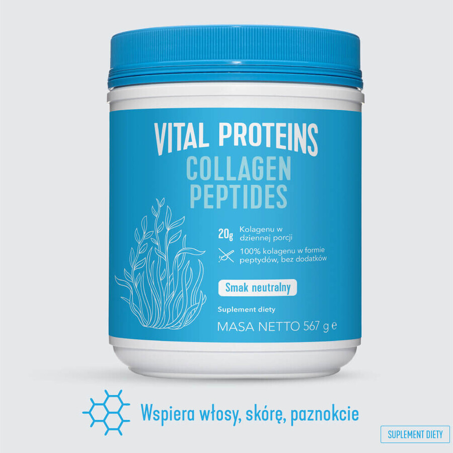 Vital Proteins Péptidos de Colágeno, sabor neutro, 567 g + neceser de regalo
