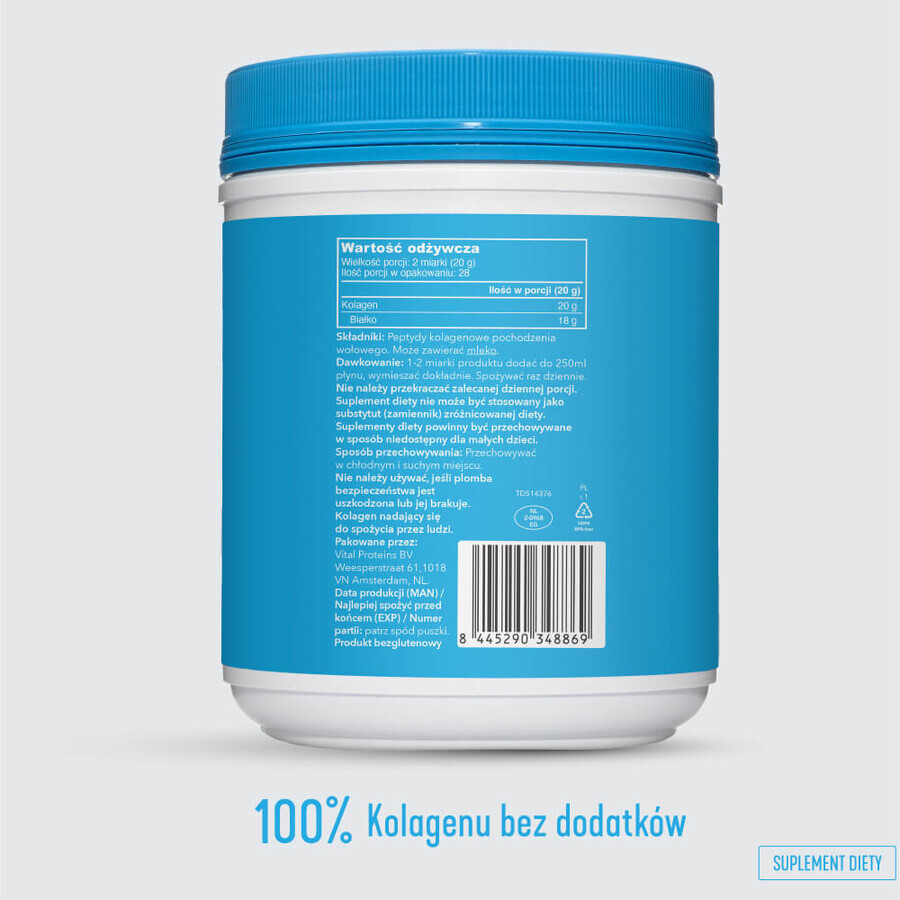 Vital Proteins Péptidos de Colágeno, sabor neutro, 567 g + neceser de regalo