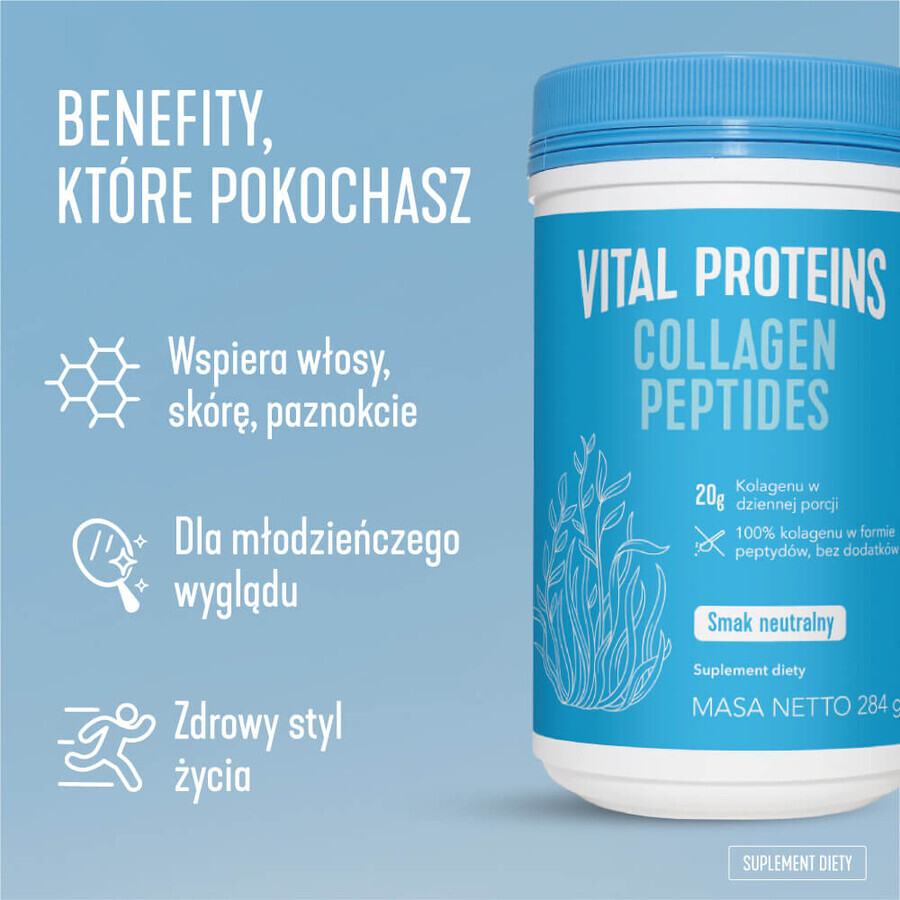 Vital Proteins Péptidos de Colágeno, sabor neutro, 567 g + neceser de regalo