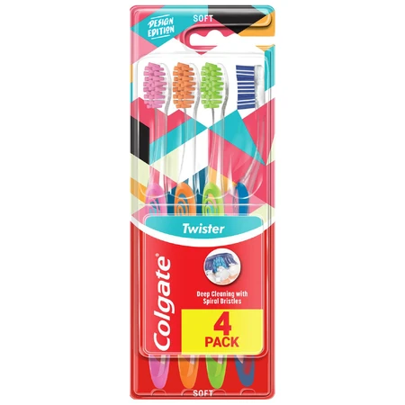 Colgate Twister Fresh, tandenborstel, zacht, 4 stuks