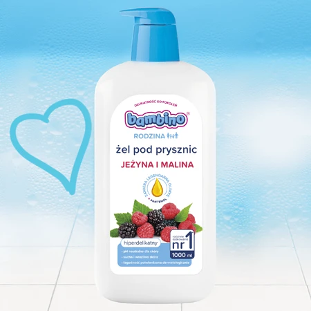 Bambino Family, gel de ducha, mora y frambuesa, 1l