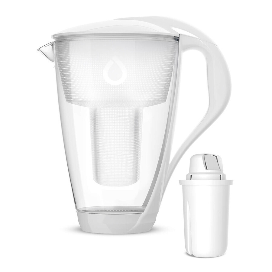 Dafi Crystal Led, glass filter pitcher, white, 2 l + Classic filter, 1 piece