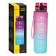 4Fizjo, tritan waterfles, motiverende bidon, blauw/roze, 1 l
