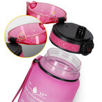 4Fizjo, gourde en tritan, bidon de motivation, bleu/rose, 1 l