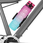 4Fizjo, gourde en tritan, bidon de motivation, bleu/rose, 1 l