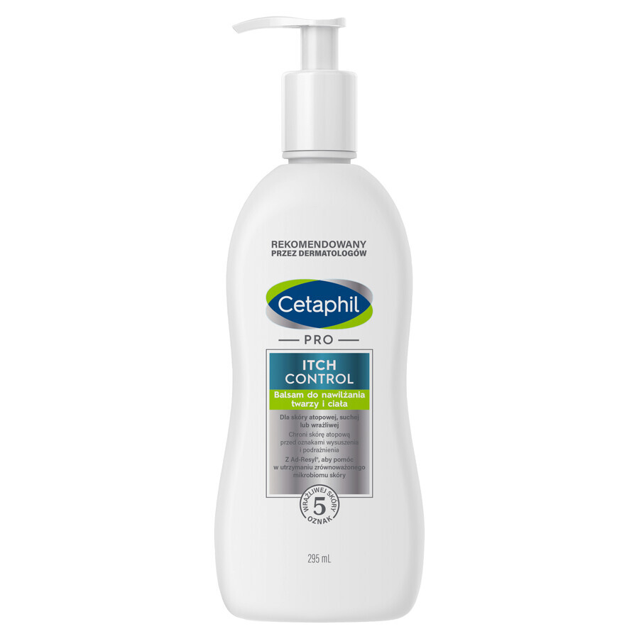 Cetaphil Pro Itch Control, lotion hydratante pour le visage et le corps, pour bébés et enfants, 295 ml + crème hydratante pour le visage avec acide hyaluronique, crème de nuit, 48 ml gratuit