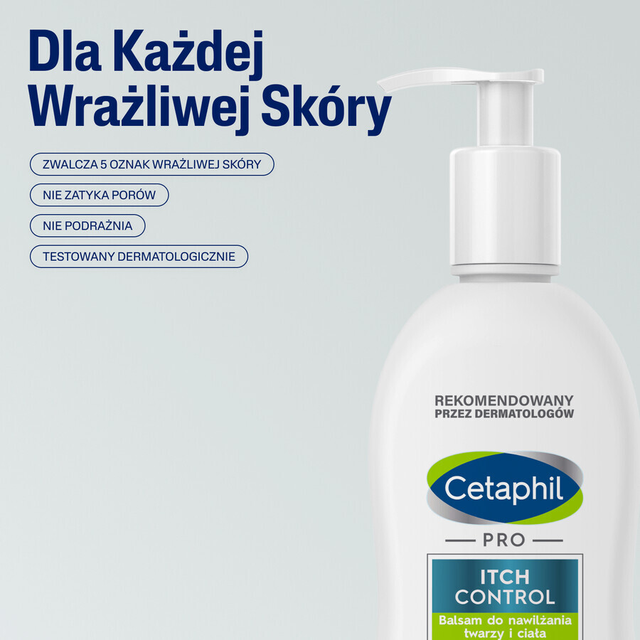 Cetaphil Pro Itch Control, lotion hydratante pour le visage et le corps, pour bébés et enfants, 295 ml + crème hydratante pour le visage avec acide hyaluronique, crème de nuit, 48 ml gratuit