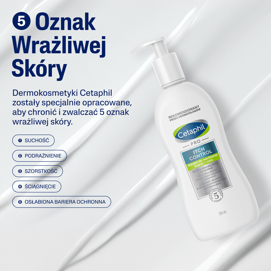 Cetaphil Pro Itch Control, lotion hydratante pour le visage et le corps, pour bébés et enfants, 295 ml + crème hydratante pour le visage avec acide hyaluronique, crème de nuit, 48 ml gratuit