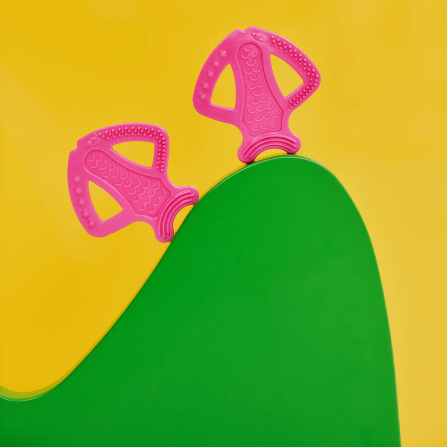 Luu Kids, sensorischer Beißring, Gigi der Fisch, rosa, ab 4 Monaten, 1 Stück