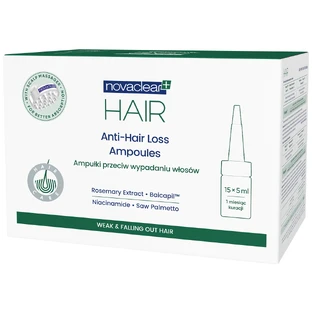 Novaclear Hair, ampollas contra la caída del cabello, 5 ml x 15 ampollas