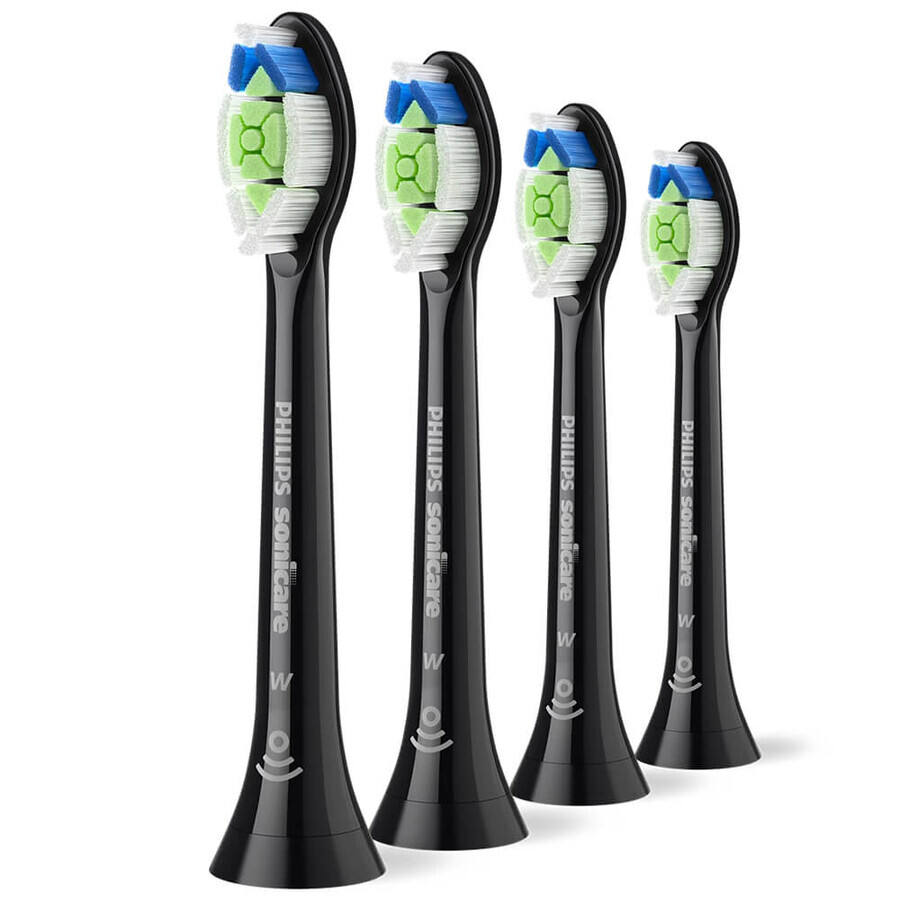 Philips, puntas de repuesto para el cepillo dental sónico Sonicare W2 Optimal White, negro, 4 piezas