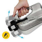 4Fizjo, botella de agua tritán, botella deportiva con asa y pajita, gris, 2 l 4Fizjo, botella de agua tritán, botella deportiva con asa y pajita, gris, 2 l