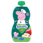Set BoboVita Peppa Pig Mousse en tubo, manzana, después de 6 meses, 4 x 100 g + tarjetas de memoria, 24 gratis