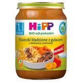 Plat HiPP Junior Bio, nouilles en couches avec ragoût de bœuf tendre, après 1 an, 250 g