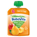 BoboVita mousse en tubo, 3 x 80 g + patatas fritas, 20 g + galletas, 150 g