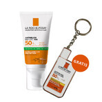 La Roche-Posay Anthelios, crema viso gel opacizzante, SPF 50+, 50 ml + portachiavi in omaggio