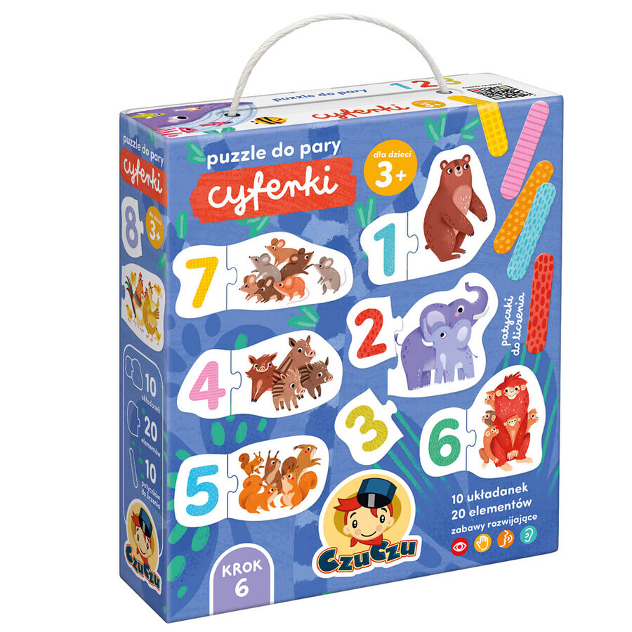 CzuCzu Puzzles to pair Numbers, puzzles for children, from 3 years old, 48 elements