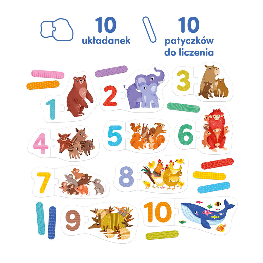 CzuCzu Puzzles to pair Numbers, puzzles for children, from 3 years old, 48 elements