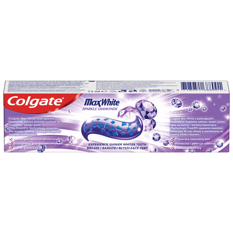 Dentifricio Colgate Max White Sparkle Diamonds, 75 ml
