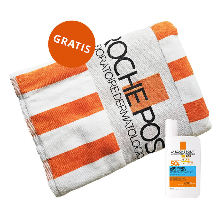 La Roche-Posay Anthelios UVMune 400 Dermo-Pediatrics, fluido de protección facial para niños, FPS 50+, 50 ml + toalla de playa gratuita