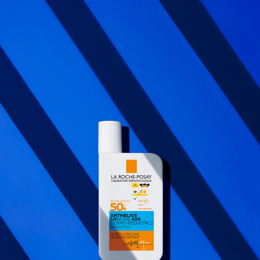 La Roche-Posay Anthelios UVMune 400 Dermo-Pediatrics, fluido de protección facial para niños, FPS 50+, 50 ml + toalla de playa gratuita
