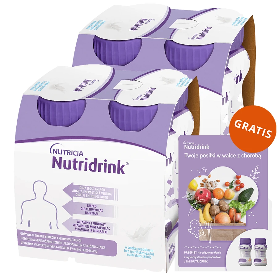 Nutridrink-Kit, Nährstoffzubereitung, neutraler Geschmack, 8 x 125 ml + kostenloses Rezeptheft