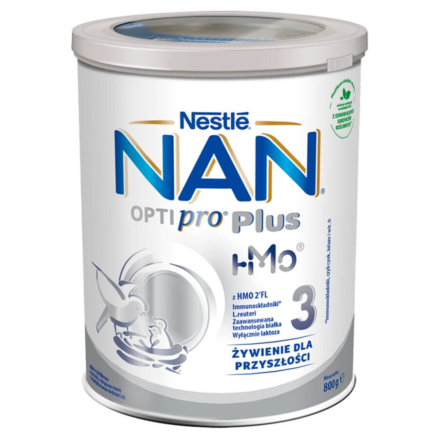 Set Nestle NAN Optipro Plus 3 HMO, latte modificato per bambini di età superiore a 1 anno, 2 x 800 g