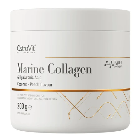 OstroVit Marine Collagen + Hyaluronic Acid, coconut-peach flavor, 200 g