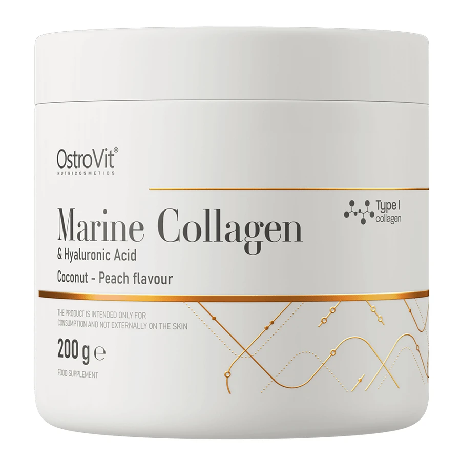 OstroVit Marine Collagen + Hyaluronic Acid, coconut-peach flavor, 200 g