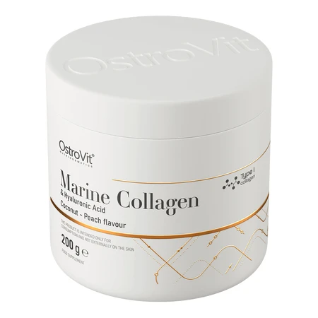 OstroVit Marine Collagen + Hyaluronic Acid, coconut-peach flavor, 200 g