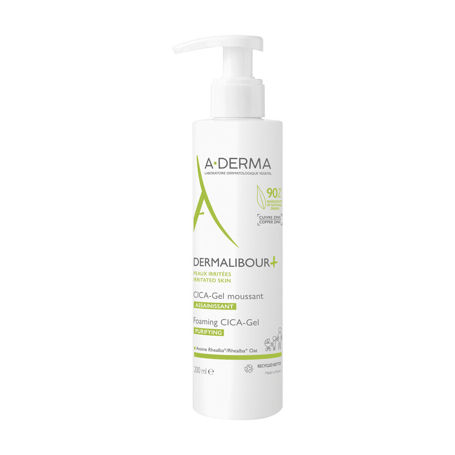 Set A-Derma Dermalibour+ Cica, crema rigenerante per pelle irritata, dal 1° giorno, 100 ml + gel detergente per pelle irritata, 200 ml