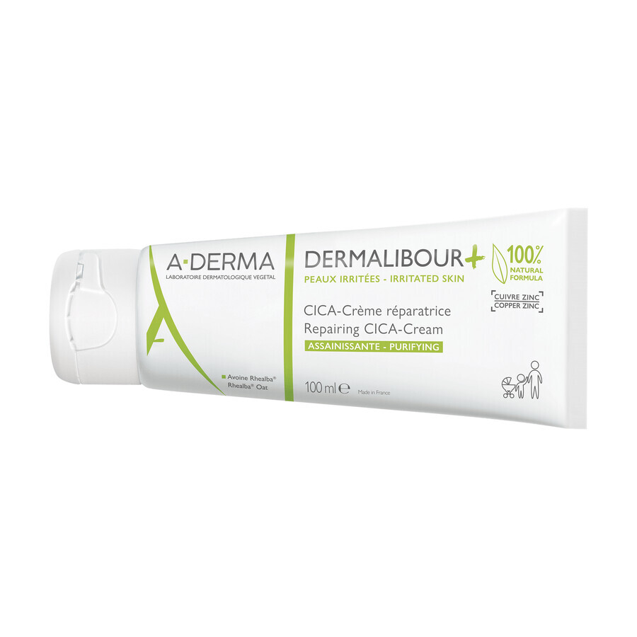 Set A-Derma Dermalibour+ Cica, crema rigenerante per pelle irritata, dal 1° giorno, 100 ml + gel detergente per pelle irritata, 200 ml