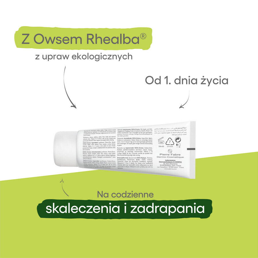Set A-Derma Dermalibour+ Cica, crema rigenerante per pelle irritata, dal 1° giorno, 100 ml + gel detergente per pelle irritata, 200 ml