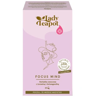 Lady Teapot Focus Mind, Früchtetee mit Cranberry, 20 Portionsbeutel