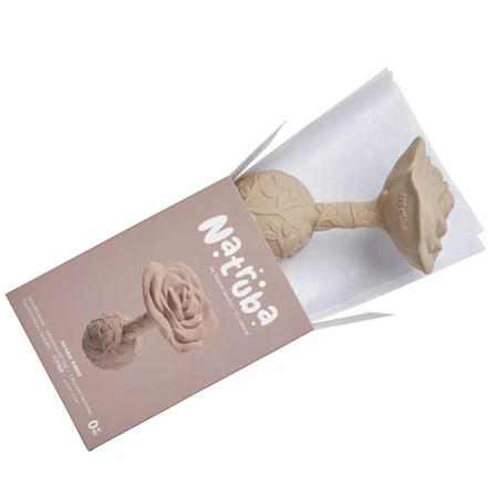 Natruba, Naturkautschuk-Beißring mit Rassel, rosa, ab Geburt, 1 Stück