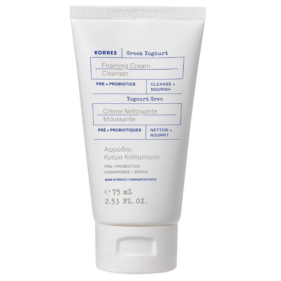 Korres Greek Yoghurt, creamy face wash gel with probiotics, 75 ml