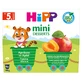 HiPP Mini Postre Bio, manzana, albaricoque, después de 5 meses, 4 x 100 g