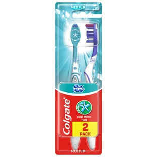 Colgate Max White, toothbrush, medium, 2 pieces