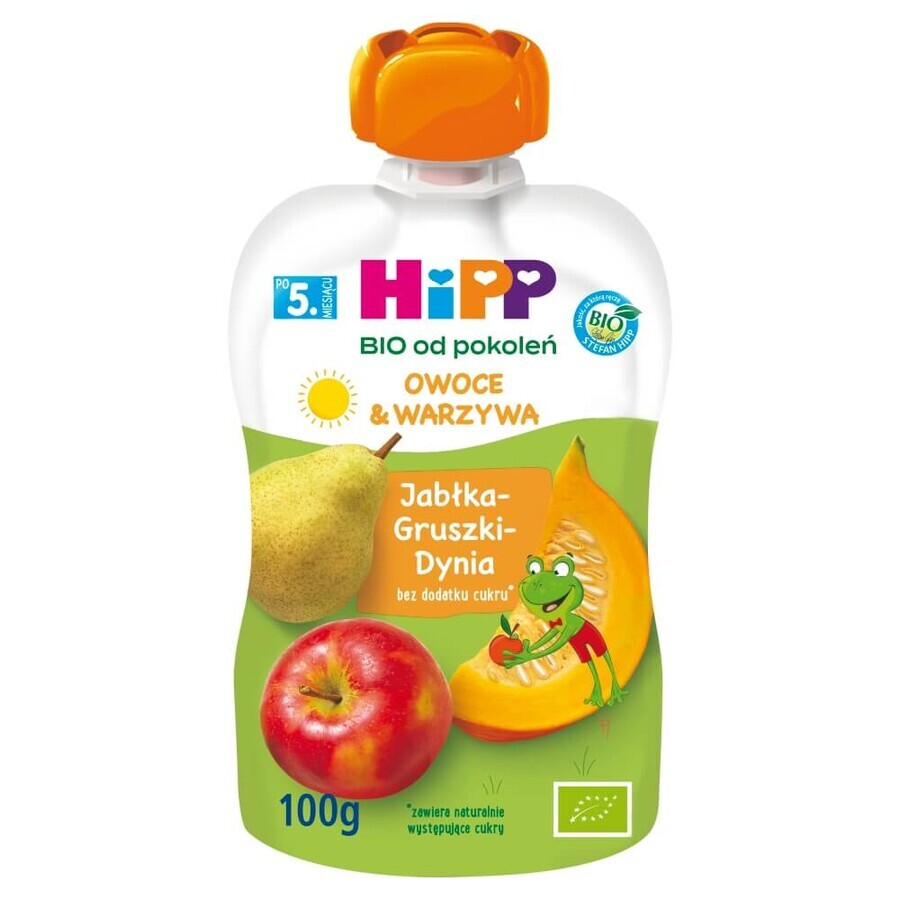 HiPP Groenten & Fruit Bio, appels, peren, pompoen, na 5 maanden, 100 g