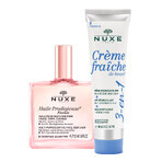 Lote Nuxe Huile Prodigieuse Florale, aceite de cuidado en seco para cuerpo, rostro y cabello, 50 ml + crema hidratante 3 en 1, 100 ml por 1 céntimo Lote Nuxe Huile Prodigieuse Florale, aceite de cuidado en seco para cuerpo, rostro y cabello, 50 ml + crema hidratante 3 en 1, 100 ml por 1 céntimo