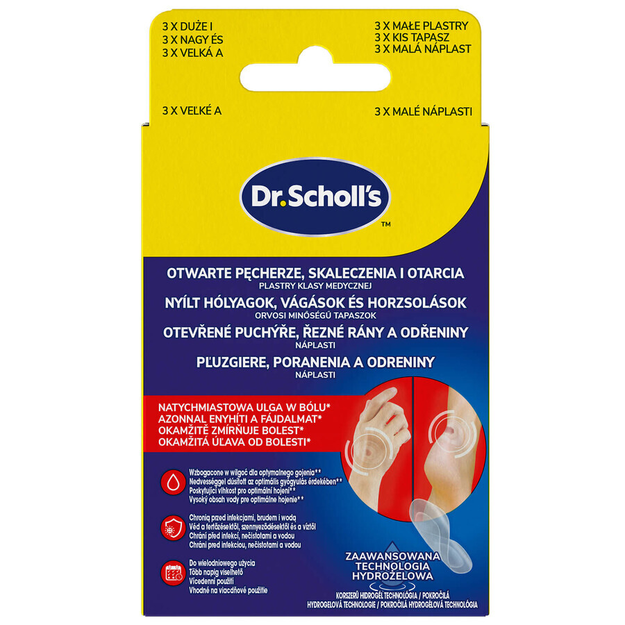 Dr. Scholl's, pleisters voor open blaren, snijwonden en wonden, 6 stuks