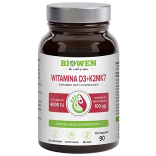 Biowen Witaminy D3 + K2MK7, 90 kapsułek